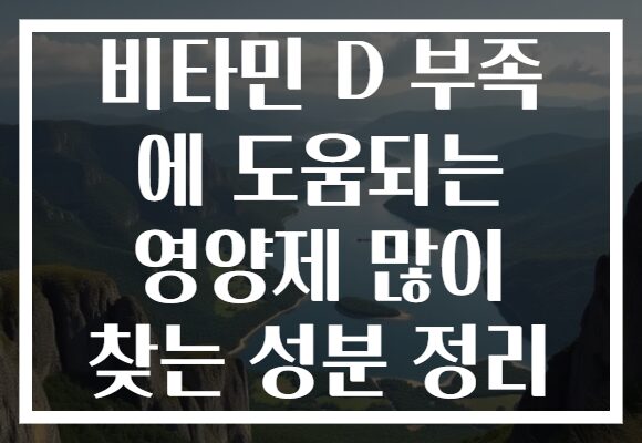 비타민 D 부족 에 도움되는 영양제 많이 찾는 성분 정리