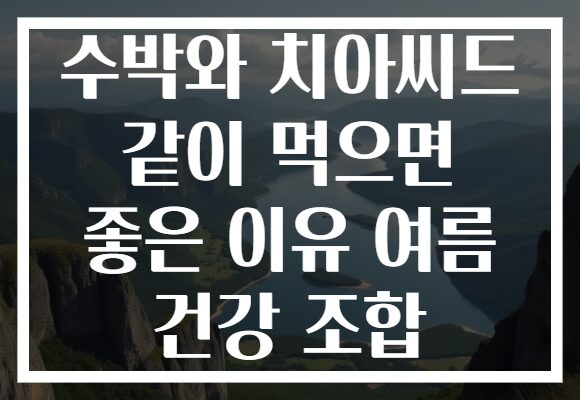 수박와 치아씨드 같이 먹으면 좋은 이유 여름 건강 조합