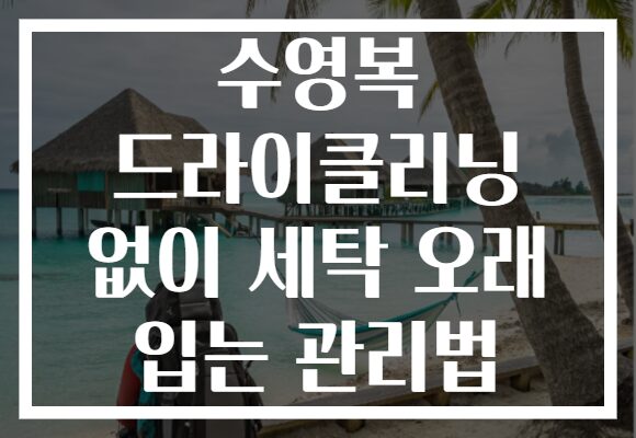 수영복 드라이클리닝 없이 세탁 오래 입는 관리법 수영복 드라이클리닝 없이 세탁 오래 입는 관리법