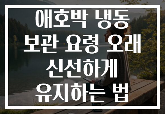 애호박 냉동 보관 요령 오래 신선하게 유지하는 법