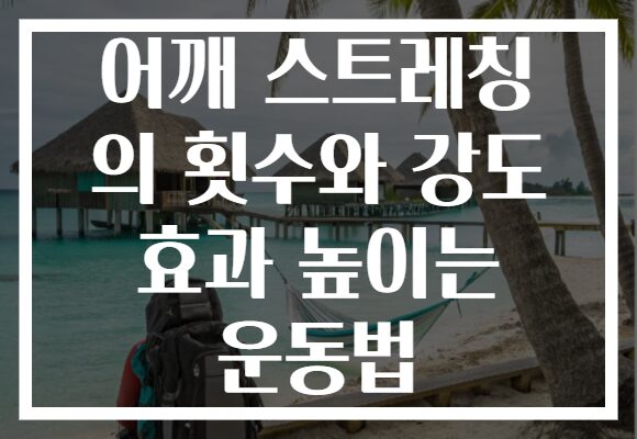 어깨 스트레칭 의 횟수와 강도 효과 높이는 운동법 어깨 스트레칭 의 횟수와 강도 효과 높이는 운동법