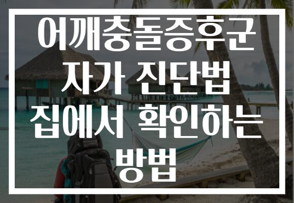 어깨충돌증후군 자가 진단법 집에서 확인하는 방법 어깨충돌증후군 자가 진단법 집에서 확인하는 방법