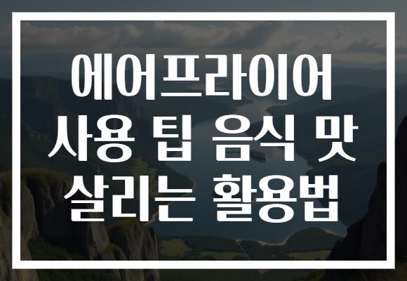 에어프라이어 사용 팁 음식 맛 살리는 활용법 에어프라이어 사용 팁 음식 맛 살리는 활용법