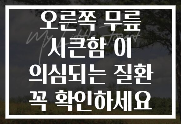 오른쪽 무릎 시큰함 이 의심되는 질환 꼭 확인하세요 오른쪽 무릎 시큰함 이 의심되는 질환 꼭 확인하세요
