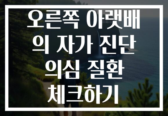 오른쪽 아랫배 의 자가 진단 의심 질환 체크하기