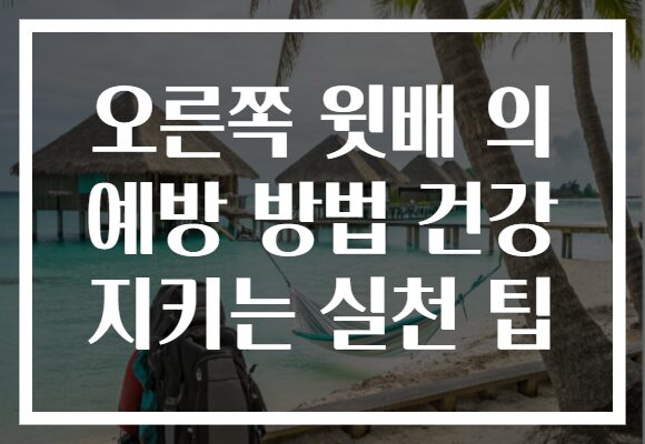 오른쪽 윗배 의 예방 방법 건강 지키는 실천 팁