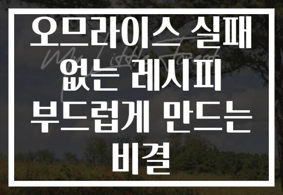 오므라이스 실패 없는 레시피 부드럽게 만드는 비결 오므라이스 실패 없는 레시피 부드럽게 만드는 비결