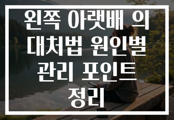 왼쪽 아랫배 의 대처법 원인별 관리 포인트 정리