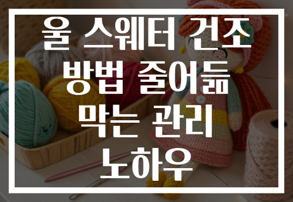 울 스웨터 건조 방법 줄어듦 막는 관리 노하우