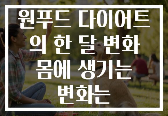원푸드 다이어트 의 한 달 변화 몸에 생기는 변화는