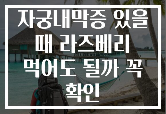 자궁내막증 있을 때 라즈베리 먹어도 될까 꼭 확인