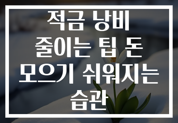 적금 낭비 줄이는 팁 돈 모으기 쉬워지는 습관 적금 낭비 줄이는 팁 돈 모으기 쉬워지는 습관