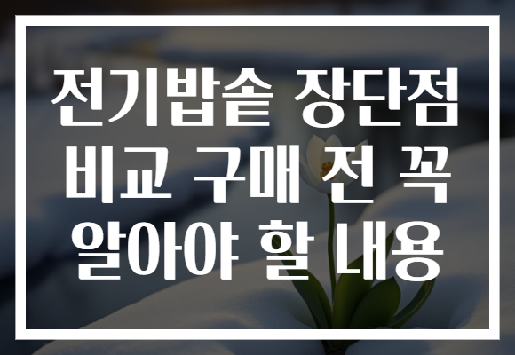 전기밥솥 장단점 비교 구매 전 꼭 알아야 할 내용 전기밥솥 장단점 비교 구매 전 꼭 알아야 할 내용