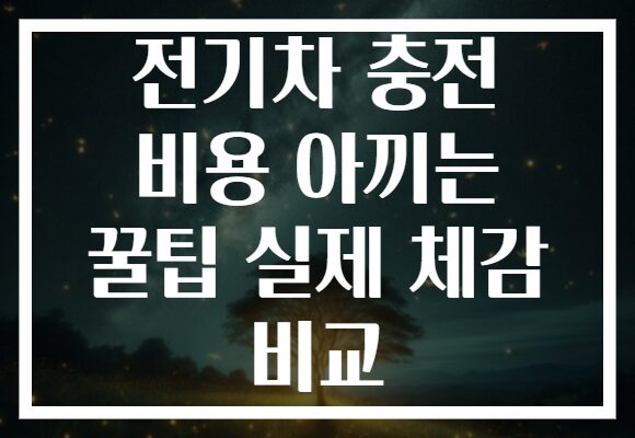 전기차 충전 비용 아끼는 꿀팁 실제 체감 비교 전기차 충전 비용 아끼는 꿀팁 실제 체감 비교