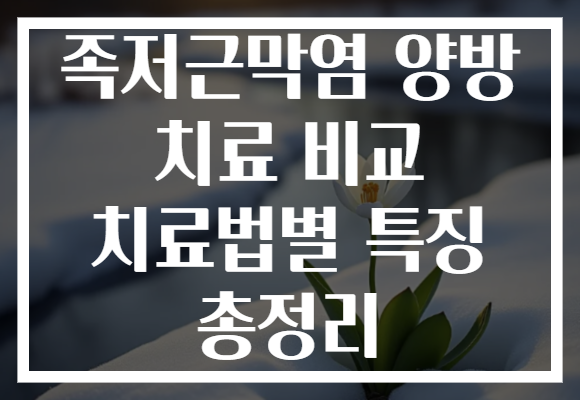 족저근막염 양방 치료 비교 치료법별 특징 총정리 족저근막염 양방 치료 비교 치료법별 특징 총정리