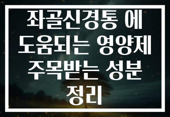 좌골신경통 에 도움되는 영양제 주목받는 성분 정리 좌골신경통 에 도움되는 영양제 주목받는 성분 정리