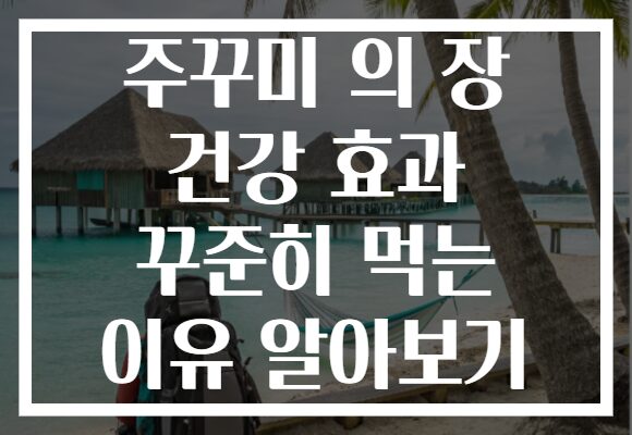 주꾸미 의 장 건강 효과 꾸준히 먹는 이유 알아보기