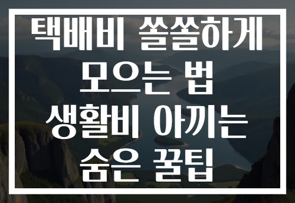 택배비 쏠쏠하게 모으는 법 생활비 아끼는 숨은 꿀팁
