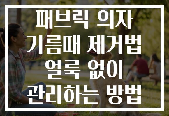패브릭 의자 기름때 제거법 얼룩 없이 관리하는 방법