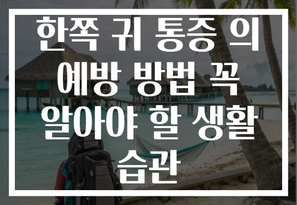 한쪽 귀 통증 의 예방 방법 꼭 알아야 할 생활 습관 한쪽 귀 통증 의 예방 방법 꼭 알아야 할 생활 습관