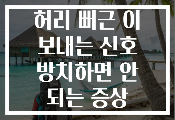 허리 뻐근 이 보내는 신호 방치하면 안 되는 증상