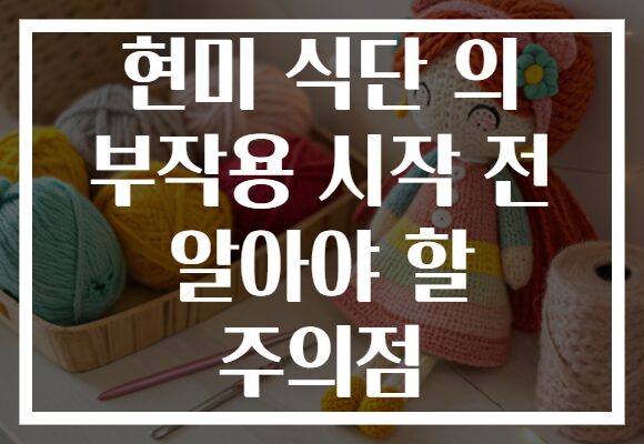 현미 식단 의 부작용 시작 전 알아야 할 주의점