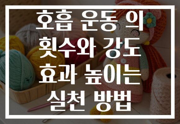 호흡 운동 의 횟수와 강도 효과 높이는 실천 방법 호흡 운동 의 횟수와 강도 효과 높이는 실천 방법