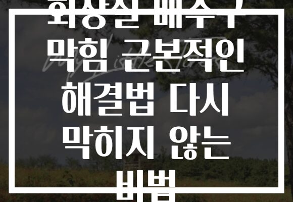 화장실 배수구 막힘 근본적인 해결법 다시 막히지 않는 비법