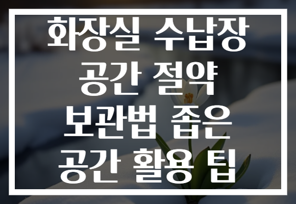 화장실 수납장 공간 절약 보관법 좁은 공간 활용 팁