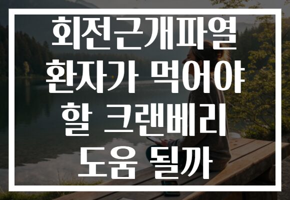 회전근개파열 환자가 먹어야 할 크랜베리 도움 될까 회전근개파열 환자가 먹어야 할 크랜베리 도움 될까