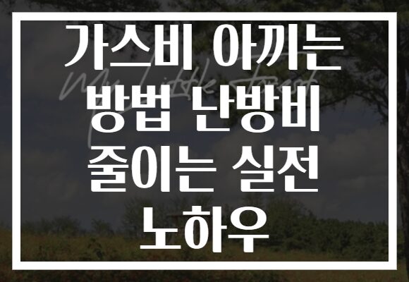 가스비 아끼는 방법 난방비 줄이는 실전 노하우 가스비 아끼는 방법 난방비 줄이는 실전 노하우