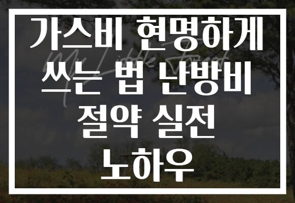 가스비 현명하게 쓰는 법 난방비 절약 실전 노하우