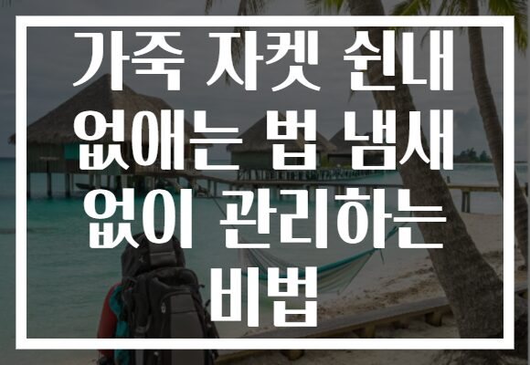 가죽 자켓 쉰내 없애는 법 냄새 없이 관리하는 비법