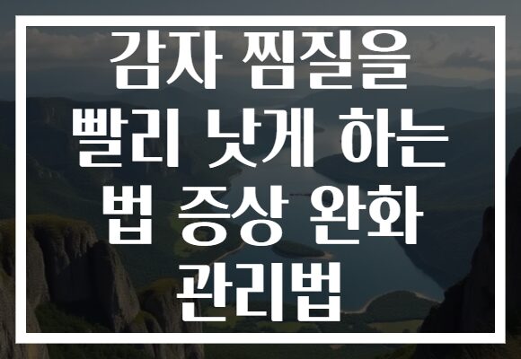 감자 찜질을 빨리 낫게 하는 법 증상 완화 관리법 감자 찜질을 빨리 낫게 하는 법 증상 완화 관리법