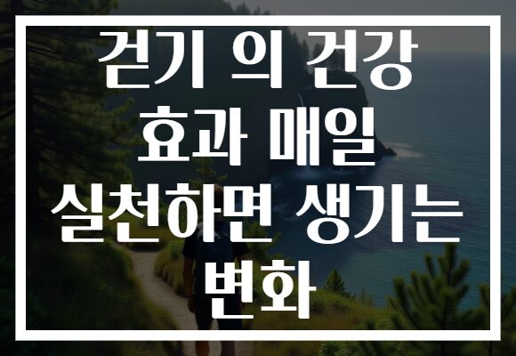 걷기 의 건강 효과 매일 실천하면 생기는 변화