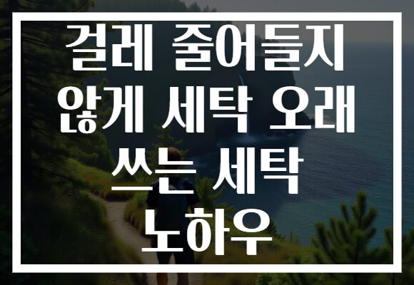 걸레 줄어들지 않게 세탁 오래 쓰는 세탁 노하우