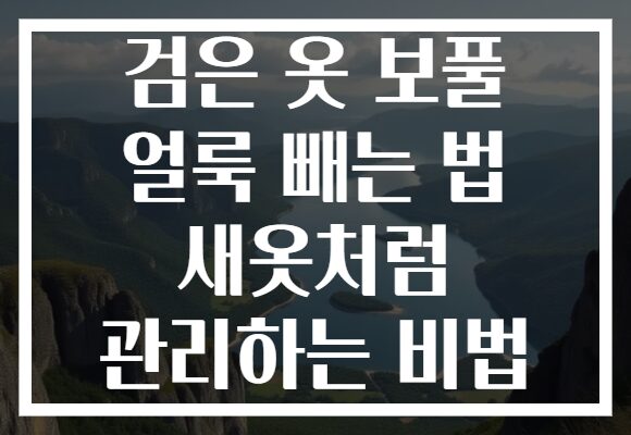 검은 옷 보풀 얼룩 빼는 법 새옷처럼 관리하는 비법