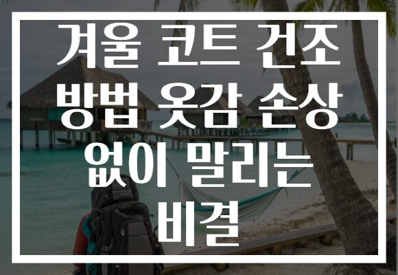 겨울 코트 건조 방법 옷감 손상 없이 말리는 비결