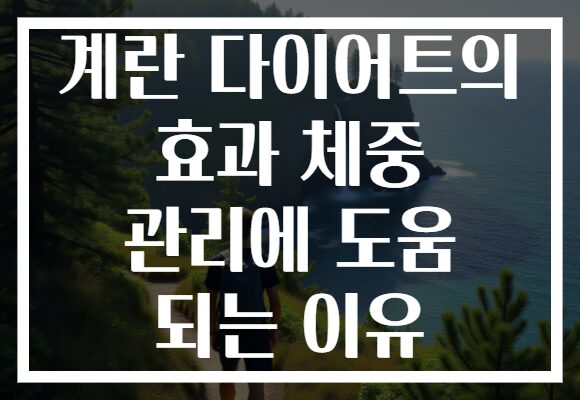 계란 다이어트의 효과 체중 관리에 도움 되는 이유 계란 다이어트의 효과 체중 관리에 도움 되는 이유