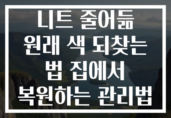 니트 줄어듦 원래 색 되찾는 법 집에서 복원하는 관리법