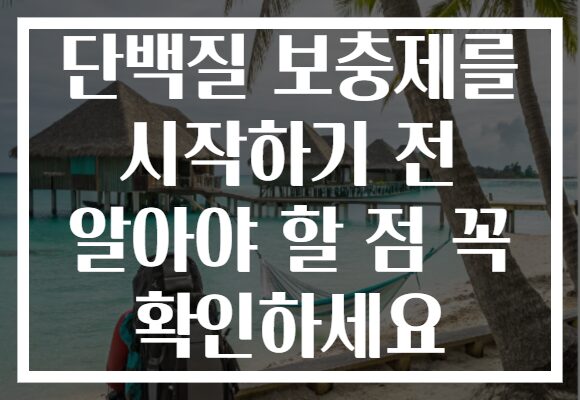 단백질 보충제를 시작하기 전 알아야 할 점 꼭 확인하세요