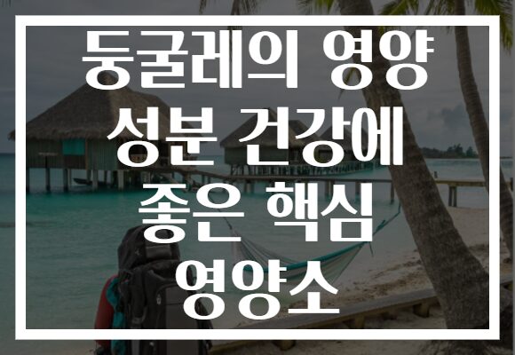둥굴레의 영양 성분 건강에 좋은 핵심 영양소 둥굴레의 영양 성분 건강에 좋은 핵심 영양소