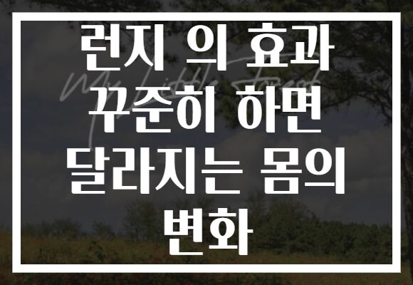 런지 의 효과 꾸준히 하면 달라지는 몸의 변화