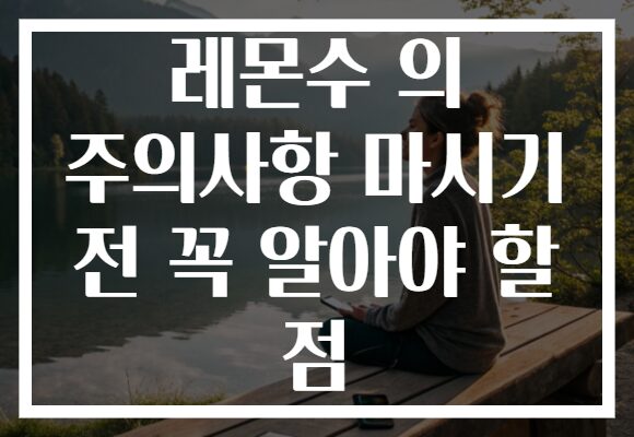 레몬수 의 주의사항 마시기 전 꼭 알아야 할 점 레몬수 의 주의사항 마시기 전 꼭 알아야 할 점