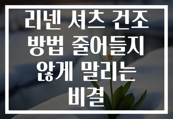 리넨 셔츠 건조 방법 줄어들지 않게 말리는 비결