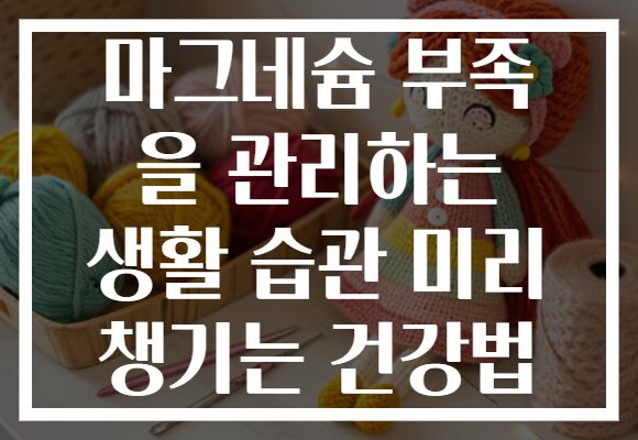 마그네슘 부족 을 관리하는 생활 습관 미리 챙기는 건강법 마그네슘 부족 을 관리하는 생활 습관 미리 챙기는 건강법