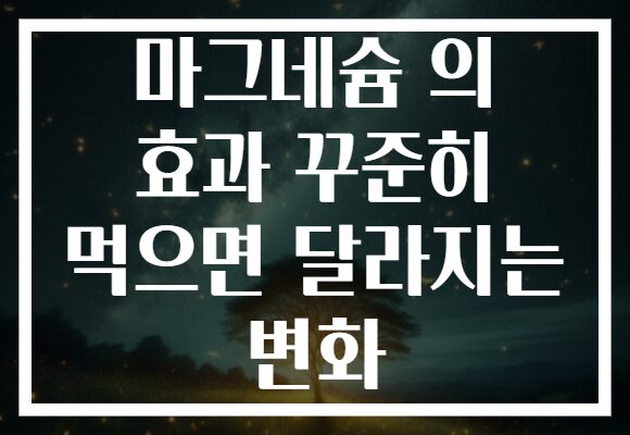 마그네슘 의 효과 꾸준히 먹으면 달라지는 변화 마그네슘 의 효과 꾸준히 먹으면 달라지는 변화