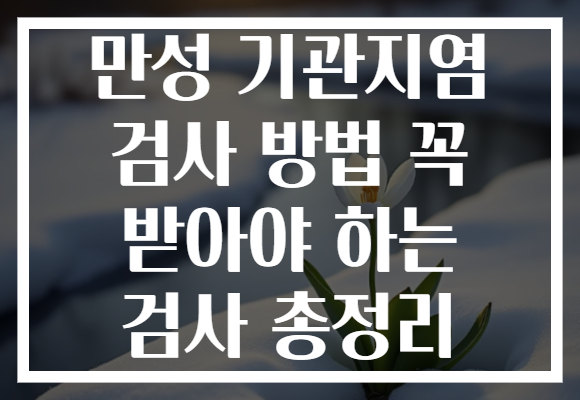 만성 기관지염 검사 방법 꼭 받아야 하는 검사 총정리 만성 기관지염 검사 방법 꼭 받아야 하는 검사 총정리