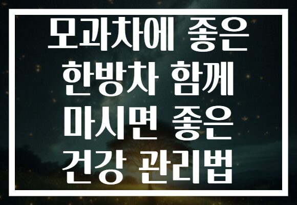모과차에 좋은 한방차 함께 마시면 좋은 건강 관리법