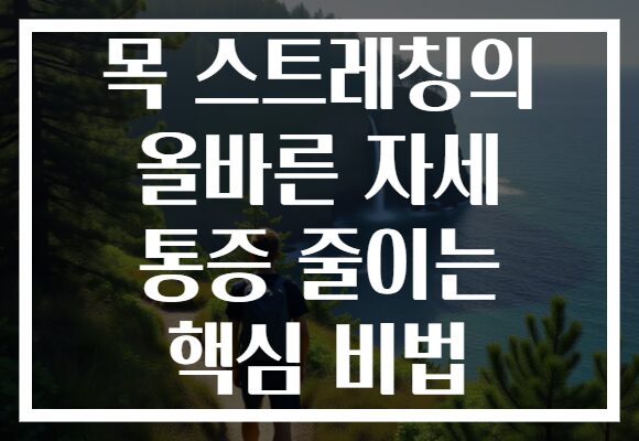 목 스트레칭의 올바른 자세 통증 줄이는 핵심 비법
